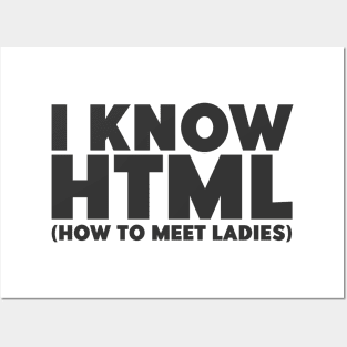 I Know HTML (How To Meet Ladies) Funny Programmer Posters and Art